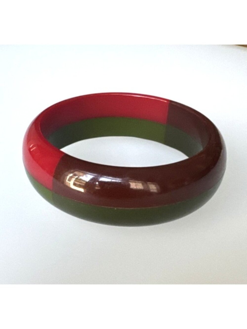VTG Bakelite Bangle Multicolor Bracelet Tested Red Brown Green Art Deco Jewelry